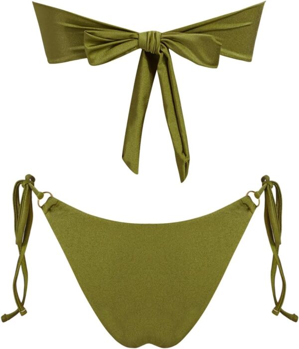 VOLAFA Women's Triangle Bikini Sets Bandeau O Ring Strapless... - Image 3