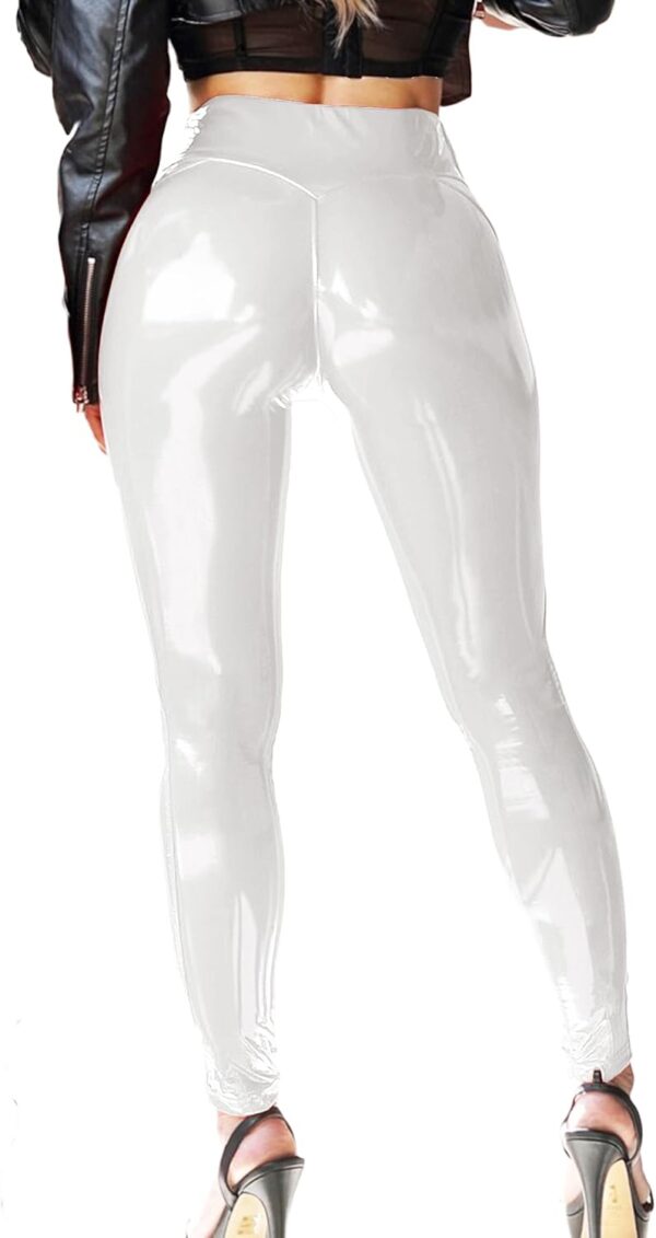 Patent Faux Leather Leggings for Women High Waisted Butt Lif... - Image 2