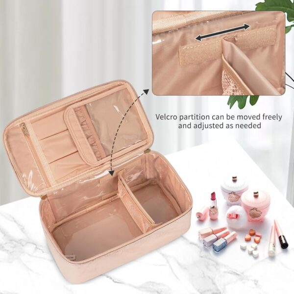 OCHEAL Makeup Bag,Vegan Leather Makeup Organizer Bag,Travel ... - Image 5