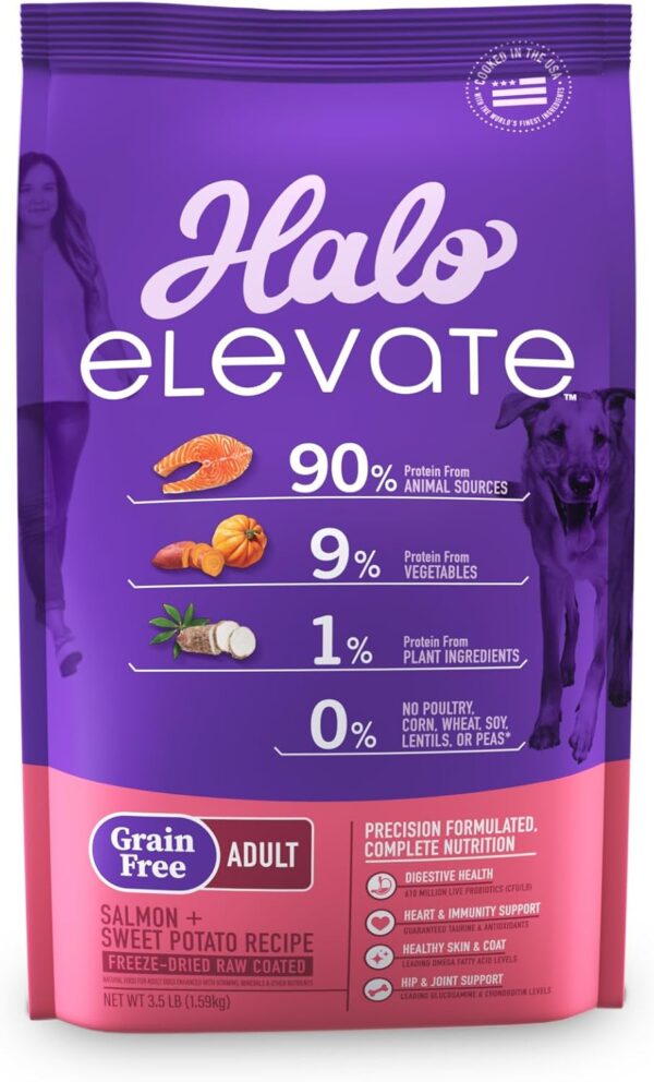 HALO Elevate Dog Food Salmon Recipe, Grain Free Dry Dog Food... - Image 2