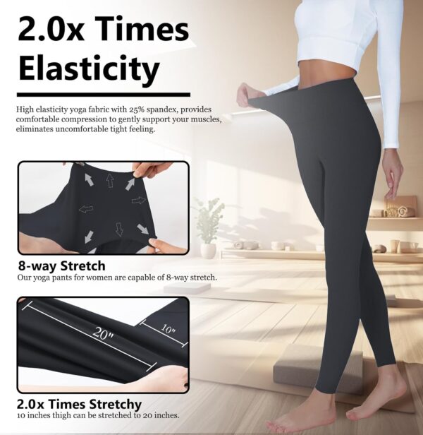 High Waisted Yoga Pants with Pockets, Tummy Control Workout ... - Image 5
