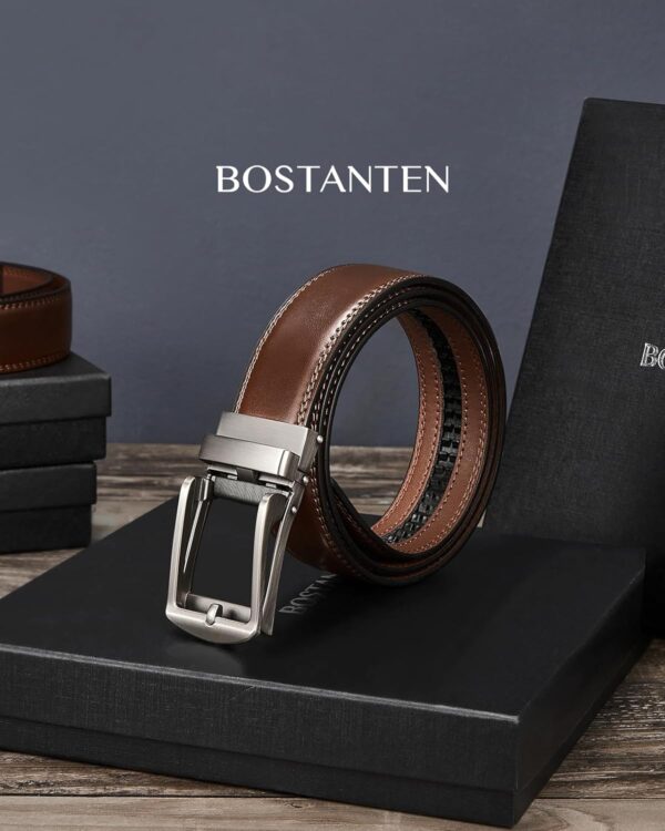 BOSTANTEN Mens Belt Leather Ratchet 1 3/8'' Belt For Men Gif... - Image 10