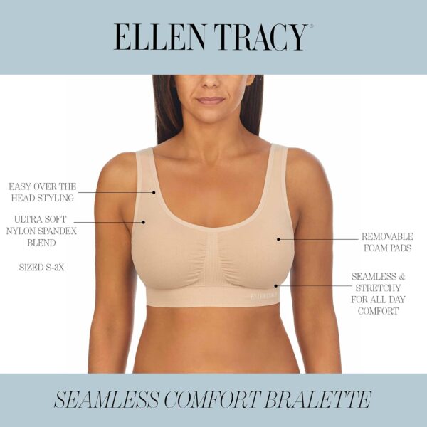 ELLEN TRACY Women's Underwear, Seamless Wirefree Bra, Bralet... - Image 5