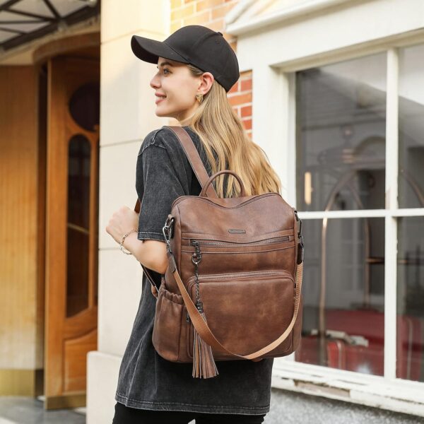 CLUCI Backpack Purse for Women Large Womens Backpack Leather... - Image 8