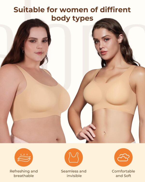 Pullover Wireless Bras for Women, Seamless Full Coverage Com... - Image 7