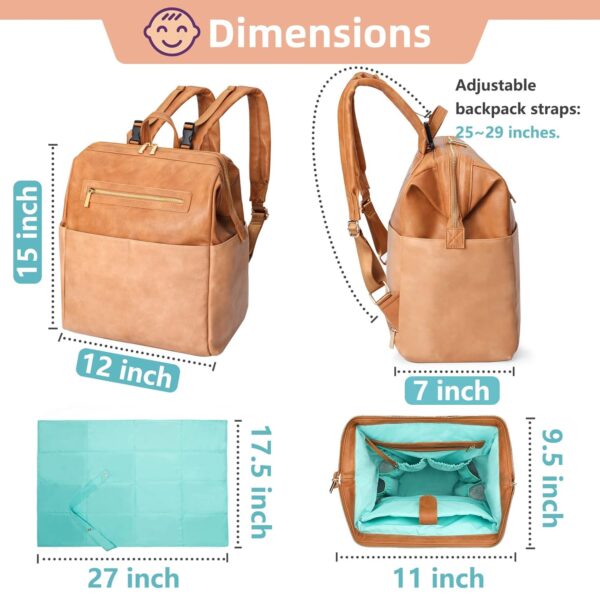 MOMINSIDE Diaper Bag Backpack, Baby Bag Leather with 16 Pock... - Image 7