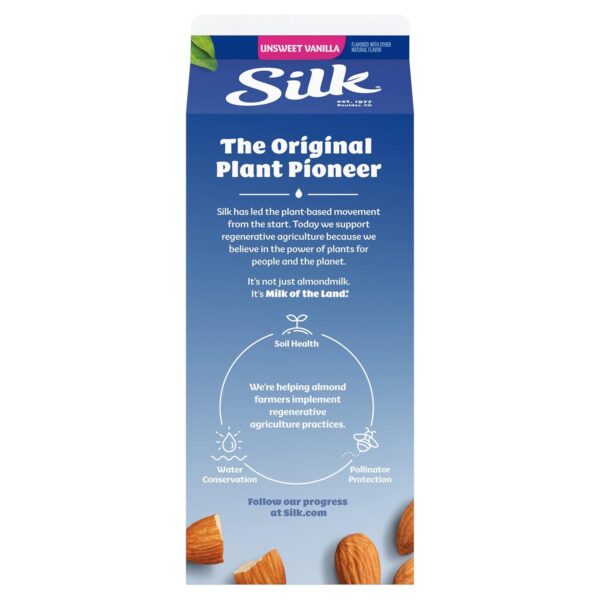 Silk Almond Milk, Unsweet Vanilla, Dairy Free, Gluten Free, ... - Image 13