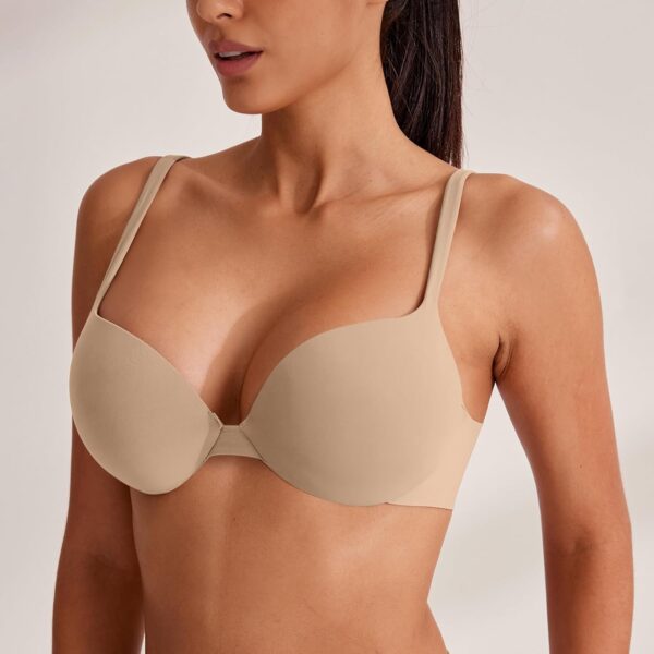 REORIA Women's Teardrop Push Up Underwire Bra Sexy Plunge Se... - Image 5