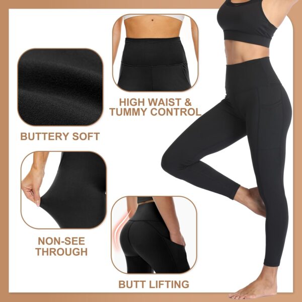 NexiEpoch High Waisted Leggings for Women - Black Tummy Cont... - Image 3