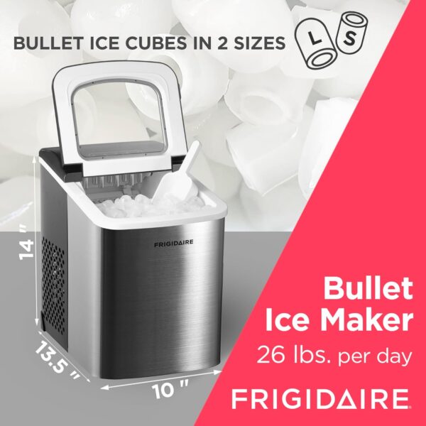 Frigidaire Compact Countertop Ice Maker, Makes 26 Lbs. of Bu... - Image 3