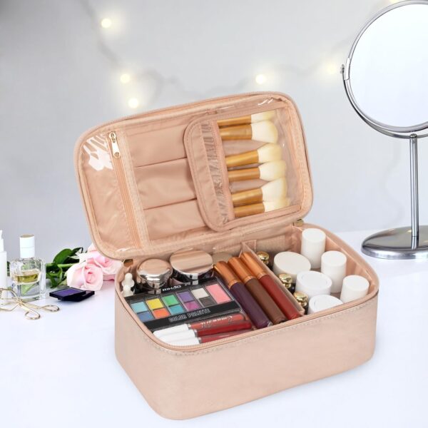 OCHEAL Makeup Bag,Vegan Leather Makeup Organizer Bag,Travel ... - Image 9