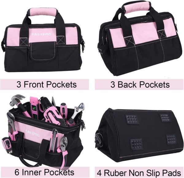 FASTPRO Pink Tool Set, 220-Piece Lady's Home Repairing Tool ... - Image 9