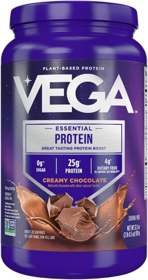 Vega Original Protein Powder, Creamy Chocolate Plant Based P... - Image 2