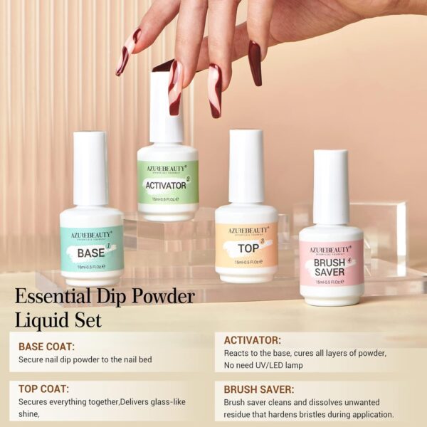 AZUREBEAUTY Dip Powder Liquid Set 15ml/0.5oz, 8 Pcs Dipping ... - Image 5
