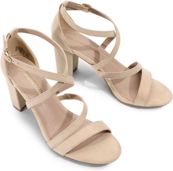 DREAM PAIRS Women’s Ankle Strap Dress Pump Low Chunky Heel S... - Image 5