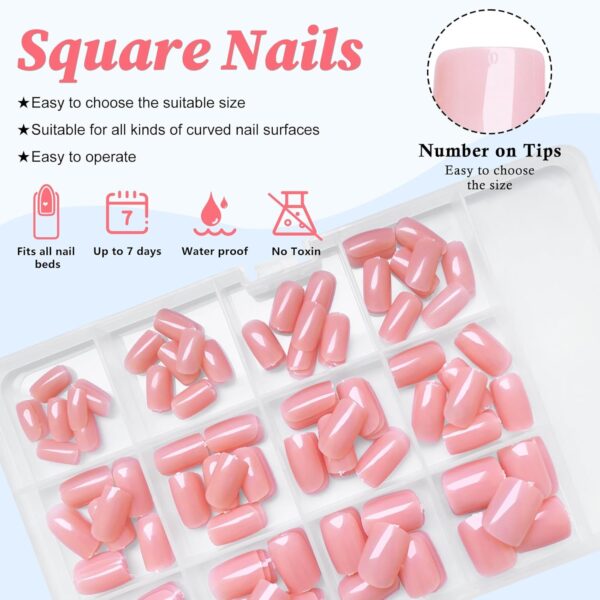 LoveOurHome 240pc Square Press on Nails Short Fake Nails Nud... - Image 6