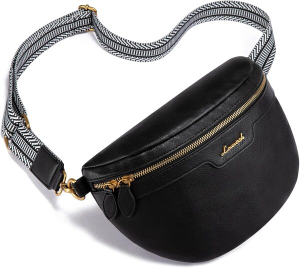LOVEVOOK Fanny Packs for Women Cross Body, Vegan Leather Bel... - Image 2