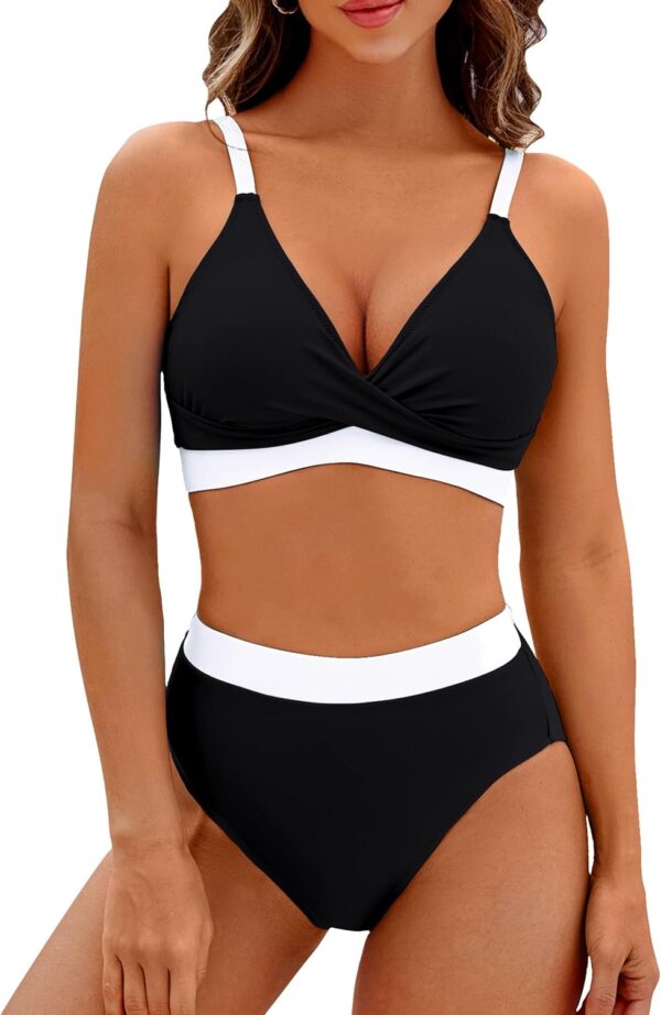 BMJL Women's High Waisted Bikini Sets V Neck Two Piece Swims... - Image 2
