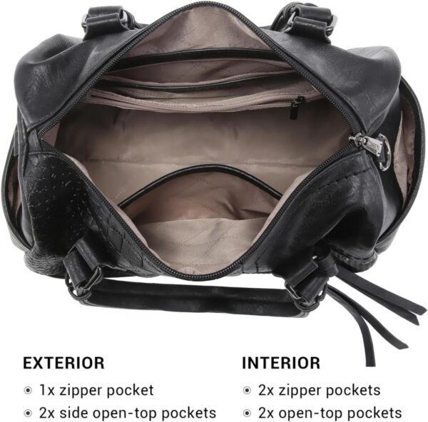 Dasein Women Soft Vegan Leather Barrel Bags Large Hobo Top H... - Image 5