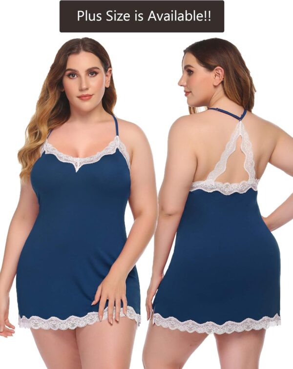 Avidlove Womens Nightgown Sexy Lace Sleepwear V Neck Full Sl... - Image 6