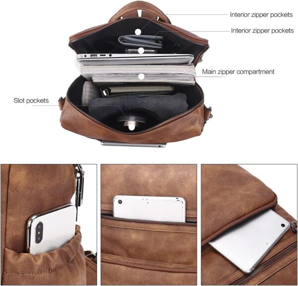 CLUCI Backpack Purse for Women Large Womens Backpack Leather... - Image 5