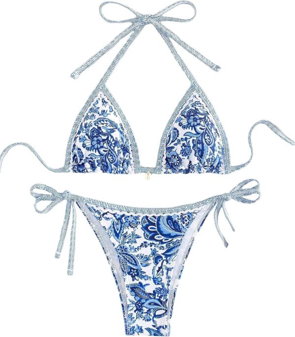 Women's Floral Printed Bathing Suit Halter Paisley Summer Sw... - Image 2