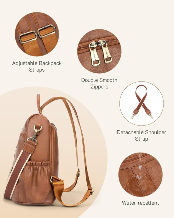Missnine Backpack Purse for Women, PU Leather Anti-theft Bac... - Image 7