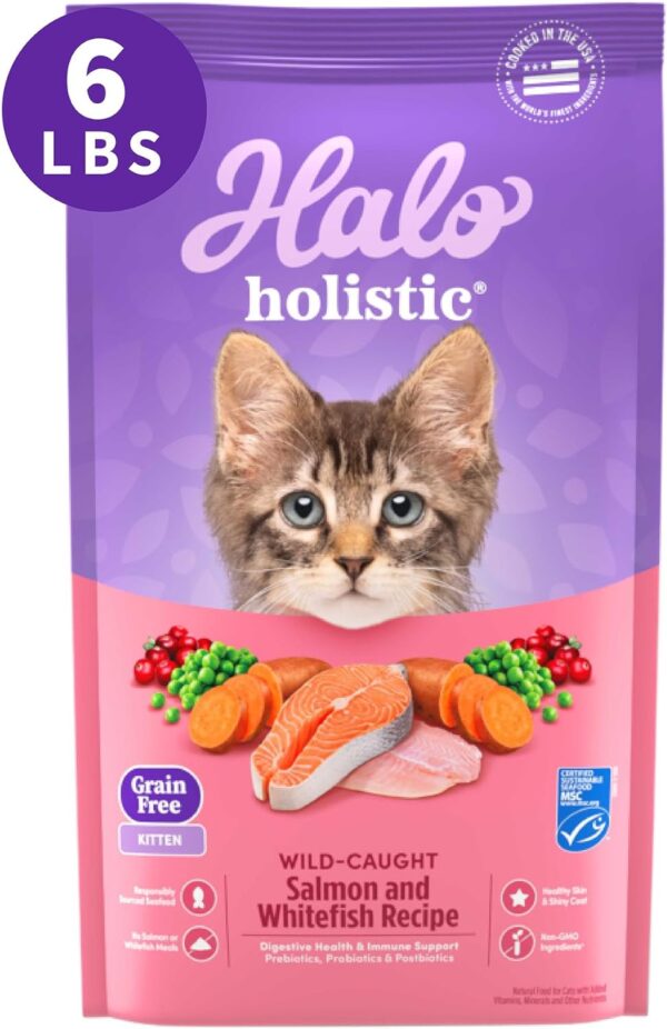 Halo Holistic Kitten Food Dry , Grain Free Wild - caught Sal... - Image 2
