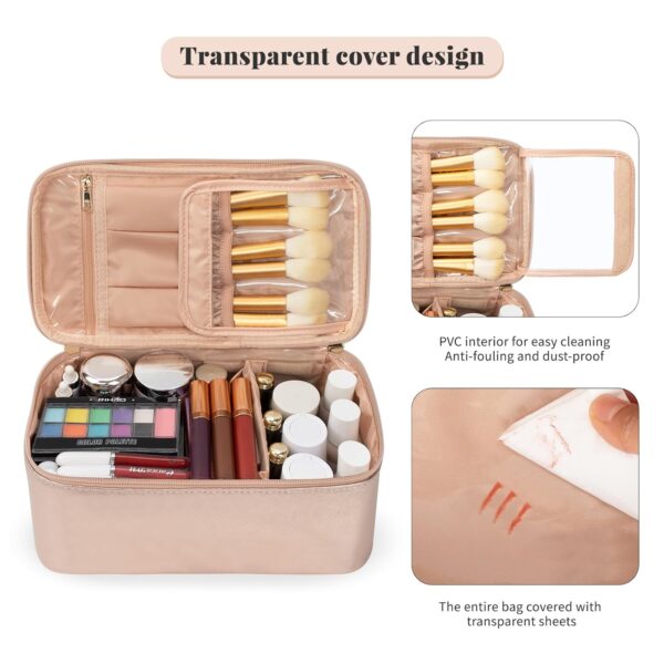 OCHEAL Makeup Bag,Vegan Leather Makeup Organizer Bag,Travel ... - Image 4