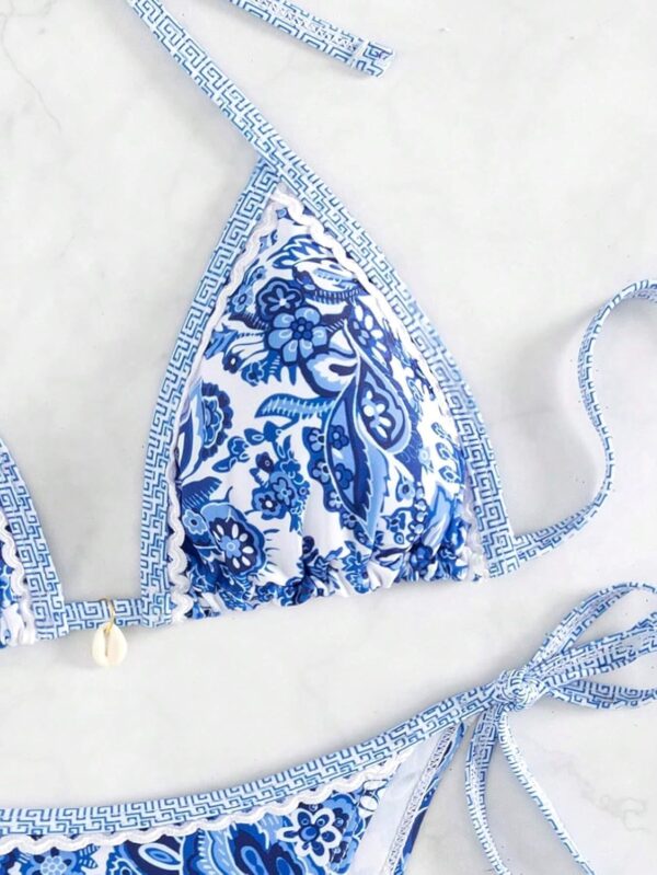 Women's Floral Printed Bathing Suit Halter Paisley Summer Sw... - Image 4
