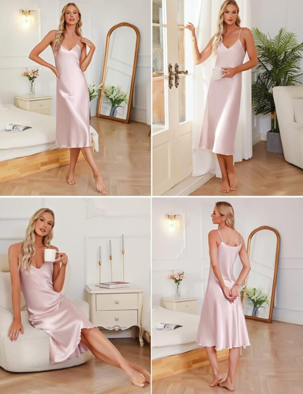 Litherday Silk Nightgown for Women Long Satin Slip Dress Nig... - Image 4