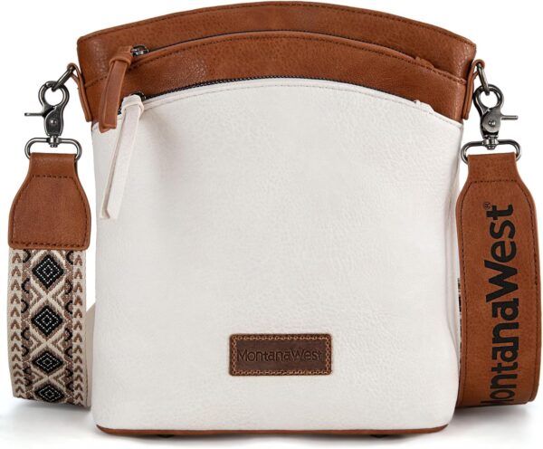 Montana West Multi Zip Pocket Large Crossbody Bag With Guita... - Image 2
