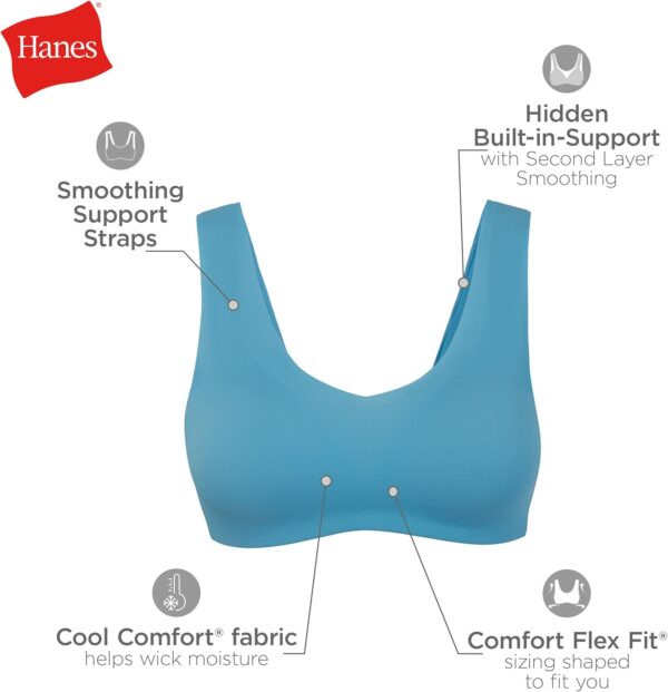 Hanes Womens Ultra-Light Wireless T-Shirt Bra, Wirefree Bra ... - Image 7