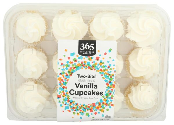 365 by Whole Foods Market, Cupcakes Vanilla Two Bite, 10.5 O... - Image 2