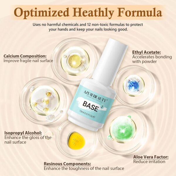 AZUREBEAUTY Dip Powder Liquid Set 15ml/0.5oz, 8 Pcs Dipping ... - Image 9