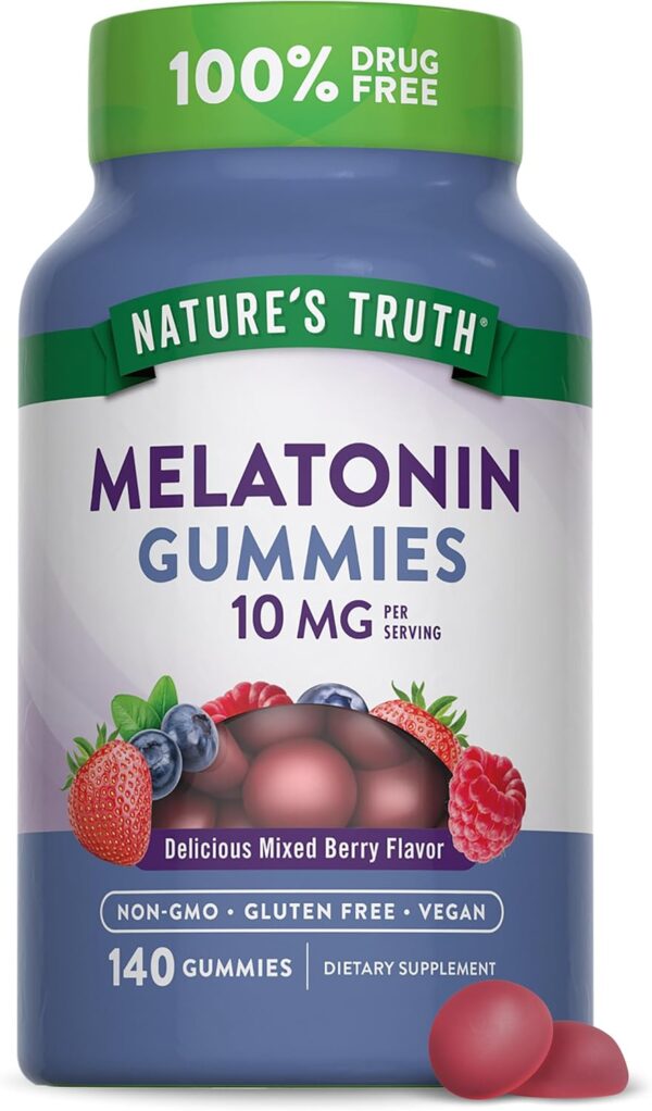 Nature's Truth Melatonin Gummies | 10mg | 140 Count | Berry ... - Image 2