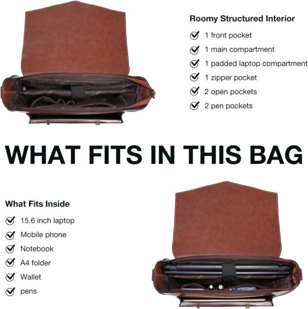 ECOSUSI Backpack for Women Briefcase Messenger Laptop Bag Ve... - Image 4