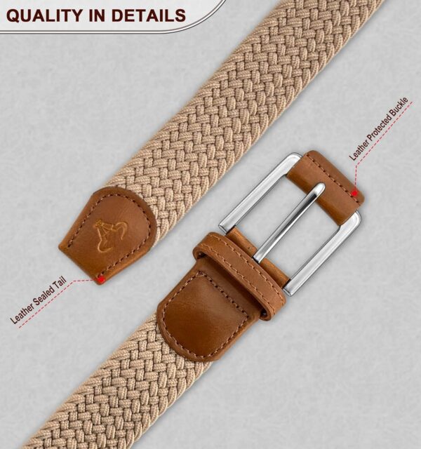 BULLIANT Belt for Men 2Pack,Mens Gift Stretch Braided Web Be... - Image 7