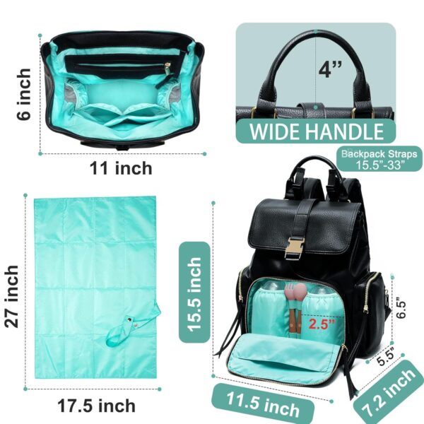 MOMINSIDE Diaper Bag Backpack with 14 Pockets, Leather Baby ... - Image 7