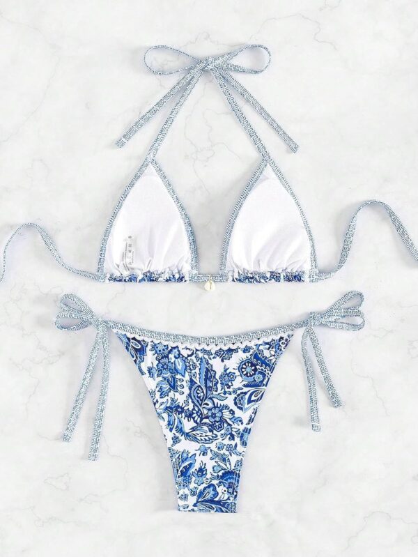Women's Floral Printed Bathing Suit Halter Paisley Summer Sw... - Image 3