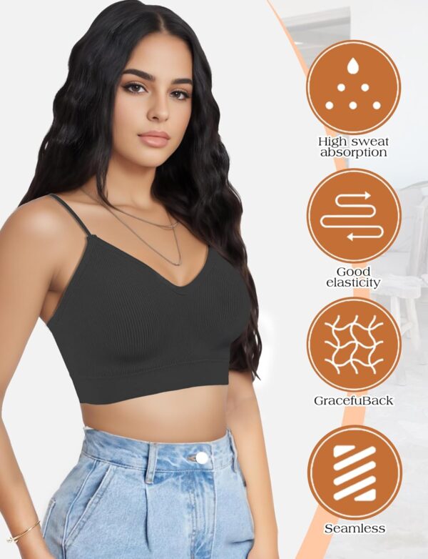 2-4PCS Women's V-Neck Padded Seamless Straps Bralette, Every... - Image 3