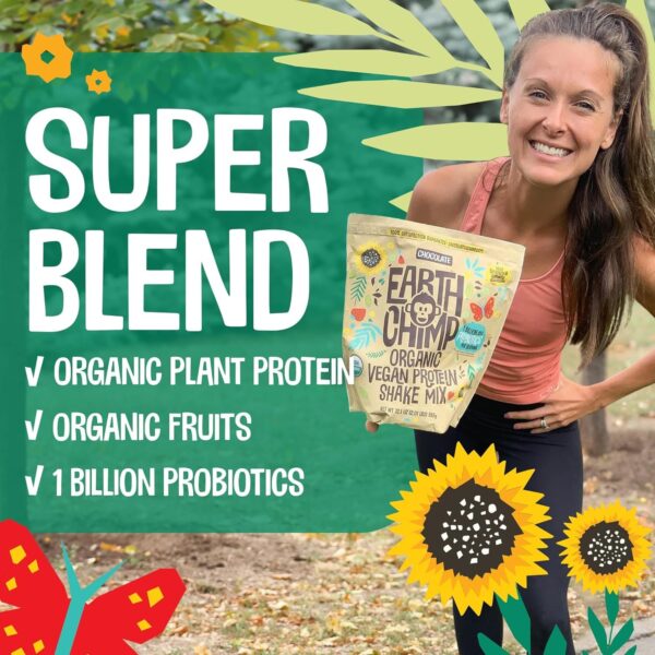 EarthChimp Organic Vegan Protein Powder - with Probiotics - ... - Image 5