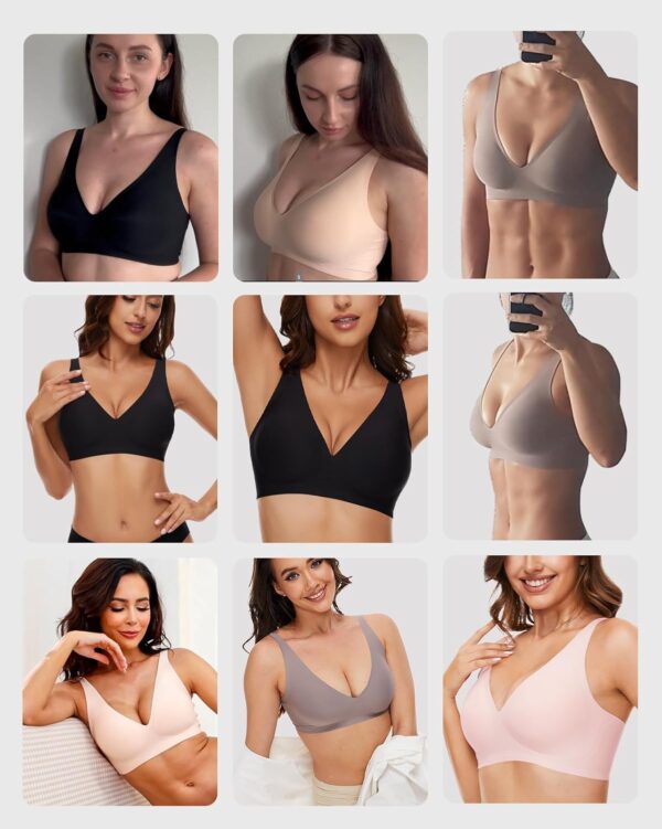 Vinfact Deep V Bras for Women No Underwire Buttery Soft Wire... - Image 7