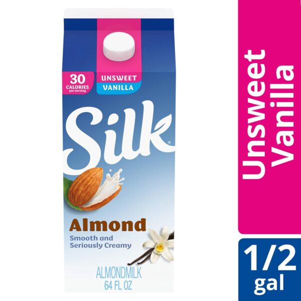 Silk Almond Milk, Unsweet Vanilla, Dairy Free, Gluten Free, ... - Image 5