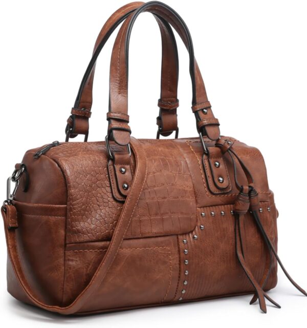 Dasein Women Soft Vegan Leather Barrel Bags Large Hobo Top H... - Image 2