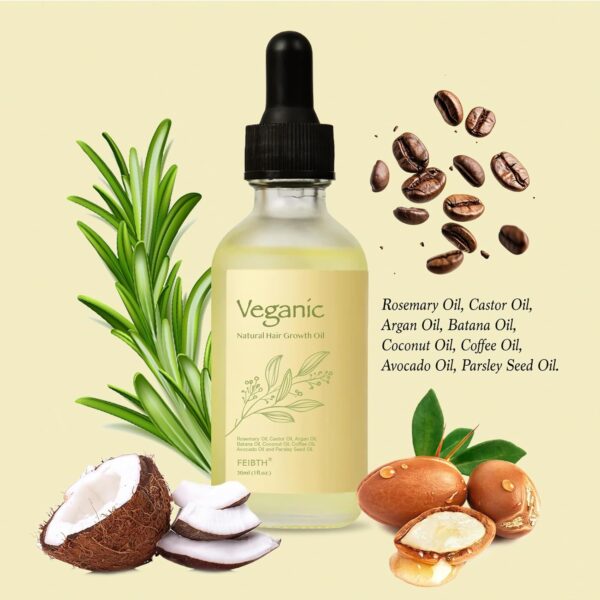 Veganic Hair Growth Oil, Veganic Natural Hair Growth Oil, Ve... - Image 3