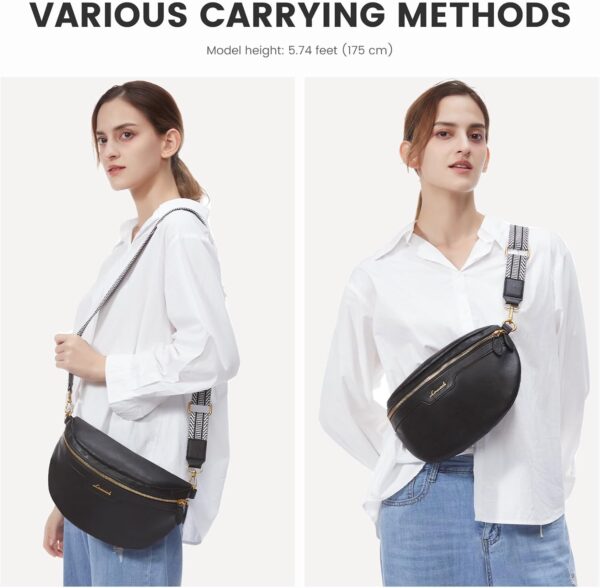 LOVEVOOK Fanny Packs for Women Cross Body, Vegan Leather Bel... - Image 4