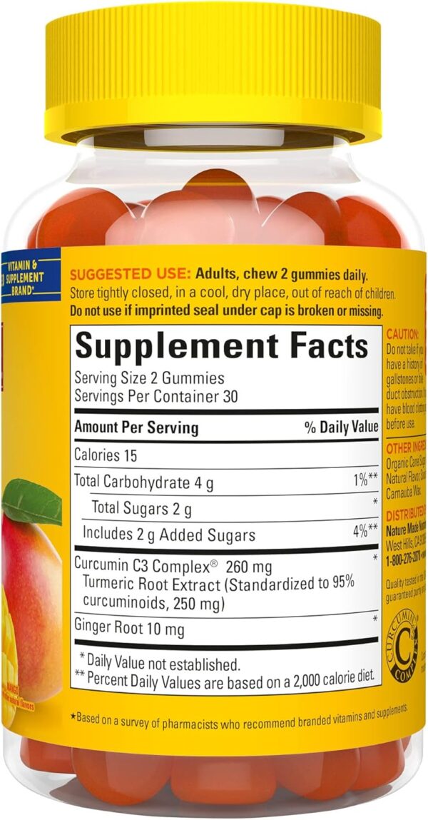 Nature Made Turmeric Curcumin 250mg Per Serving, Dietary Sup... - Image 9