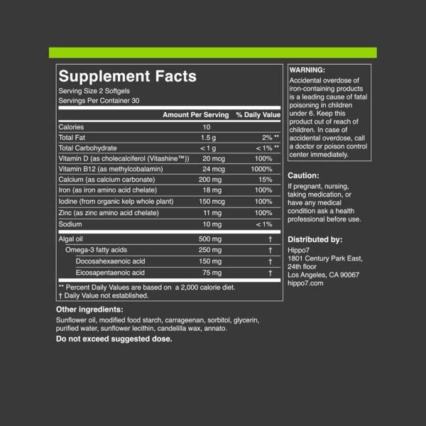Vegan Complete Multivitamin Vitamin B12, Vitamin D, Omega-3 ... - Image 7