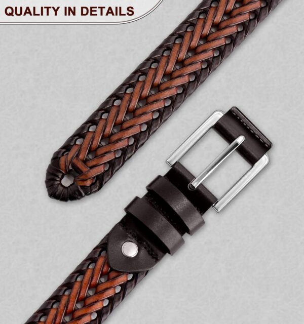 BULLIANT Mens Belts,Leather Woven Braided Belts for Gift Men... - Image 8